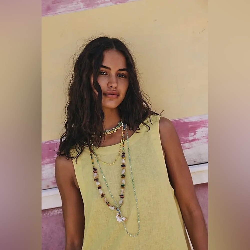 NWT FREE PEOPLE Ariana Ost Washed Ashore Pendant Strand Necklace - Ivory